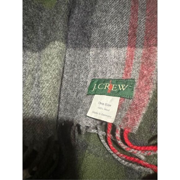 J. Crew wool scarves green red gray color - Picture 2 of 6